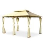 Pavėsinė su nuimamu tinkleliu ir dvigubu stogu (Smėlio)