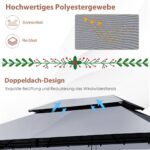 Stogo paviljonas 3 9 x 2 9 x 2 7 m su nuimama tinklelio sienele (Pilka)