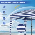 Paplūdimio palapinė su nuimama šonine sienele ir 8 smėlio maišais 183 x 183 cm (Mėlyna)