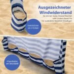 Paplūdimio palapinė su nuimama šonine sienele ir 8 smėlio maišais 183 x 183 cm (Mėlyna)