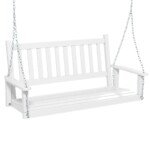 Dvivietės sodo suoliuk-sūpynės iš natūralaus medžio (Balta)