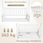 Trijų vietų medinė sodo supynė iki 360 kg (Balta)