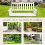 Trijų vietų medinė sodo supynė iki 360 kg (Balta)