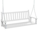 Trijų vietų medinė sodo supynė iki 360 kg (Balta)