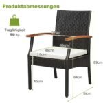 Sodo kėdžių komplektas (2 vnt.) iš PE rotango (Ruda)