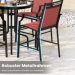 Baro kėdės metaliniu rėmu ir greitai džiūstančiu audiniu (Raudona)