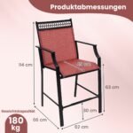 Baro kėdės metaliniu rėmu ir greitai džiūstančiu audiniu (Raudona)
