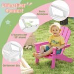 Vaikų Adirondack kėdė iš HDPE su ergonomišku atlošu (Rožinė)
