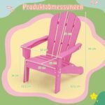 Vaikų Adirondack kėdė iš HDPE su ergonomišku atlošu (Rožinė)