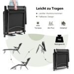 Sulankstoma lauko kėdė turinti 8 atlošo pozicijas (Juoda)