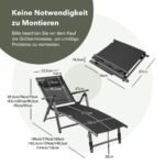 Sulankstoma lauko kėdė turinti 8 atlošo pozicijas (Juoda)