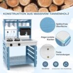 Lauko vaikų virtuvėlė su vandens funkcija (Mėlyna)