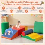 Žaislinių putplasčio blokelių rinkinys vaikams (Spalvota)