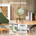 Besisukantis pasaulio gaublys su stovu (Auksinė)