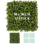 Dirbtinės gyvatvorės panelės 50x50 cm 7 cm storio (Žalia)