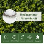 Dirbtinės gyvatvorės panelės 50x50 cm 7 cm storio (Žalia)