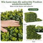 Dirbtinės gyvatvorės panelės 50x50 cm 7 cm storio (Žalia)