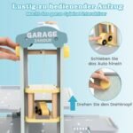 Medinis trijų aukštų namelis keturiems automobiliams (Mėlyna)