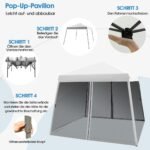 Stogo palapinė 3m x 3m su pasvirusiais kampais (Balta)