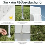 Palapinė 3 m x 6 m atspari vandeniui (Balta)