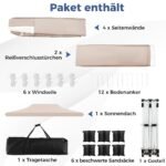 Sulankstomas pavėsinis 3x6m su nuimamomis sienelėmis (Smėlio)