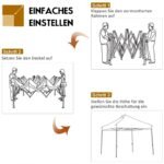Sulankstoma 3x3m pavėsinė atspari vandeniui (Balta)
