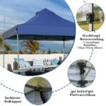 Sulankstoma pavėsinė 3x3m atspari vandeniui ir vėjui (Mėlyna)