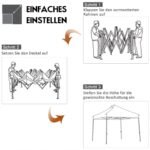 Tvirtas sulankstomas 3x3 m paviljonas atsparus vandeniui (Pilka)