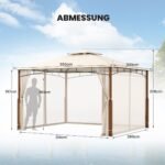 Paviljonas su dvigubu stogu ir tinkleliu nuo vabzdžių (Smėlio)