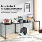 Dvipusis kampinis rašomasis stalas su monitoriaus stoveliu (Juoda)