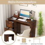 Stalinis kompiuterio ir darbo stalas su dviem stalčiais (Ruda)