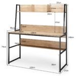 Darbo stalas su lentynomis (Natūrali)