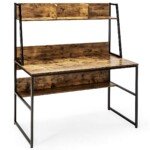 Darbo stalas su integruota lentyna (Rustikalbraun)