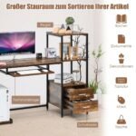 Ergonomiškas H formos rašomasis stalas su dviem stalčiais ir ištraukiama klaviatūros padėkle (RUSTIKALINIS RUDAS)