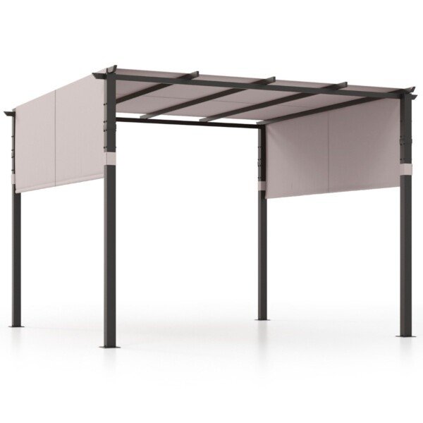Terasinė pergola su dviem reguliuojamais stogeliais 3 05x3 05 m (Pilka)