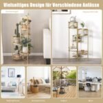 Sulankstomas metalinis gėlių stovas su besisukančiomis lentynėlėmis (Auksinė)