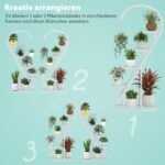 Metalinis 5 pakopų stovas gėlėms 148 cm (Balta)