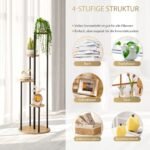 Metalinis keturių pakopų gėlių stovas (Juoda)