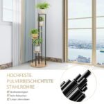 Metalinis keturių pakopų gėlių stovas (Juoda)