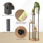 Metalinis keturių pakopų gėlių stovas (Juoda)