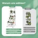 Metalinis augalų stovas su grotelėmis ir ratukais (Balta)