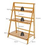 Sulankstomas 3 pakopų bambukinis stovas augalams (Natūrali)