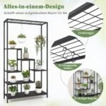 Daugiaaukštis augalų stovas 180 cm su 10 kabliukų (Juoda)