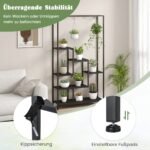 Daugiaaukštis augalų stovas 180 cm su 10 kabliukų (Juoda)