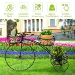 Gėlių stovas dviratis 80 x 52 cm (Juoda)