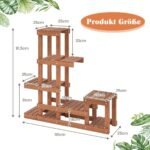 Medinis gėlių stovas su 6 pakopomis ir 10 lentynų (Natūrali)