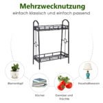 Dvigubo aukščio metalinis gėlių stovas (Juoda)