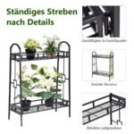 Dvigubo aukščio metalinis gėlių stovas (Juoda)