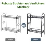 Dvigubo aukščio metalinis gėlių stovas (Juoda)