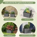 HDPE lauko gėlynas 2 vienetai 32x30x25 cm (Pilka)